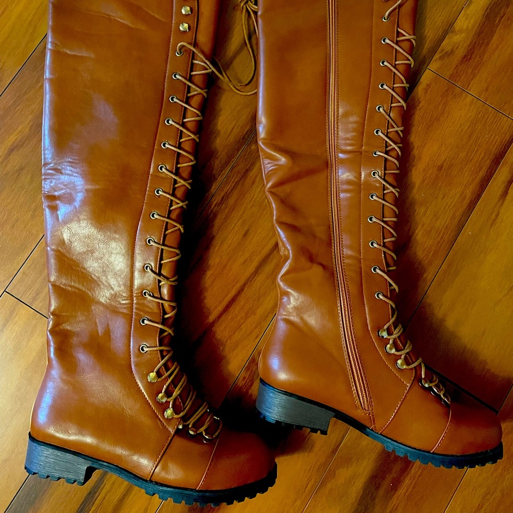 Size 8 over the knee laced up boots
